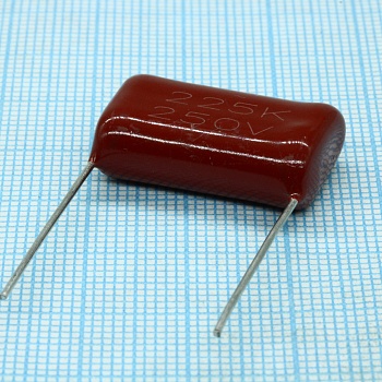 L-KLS10-CL21-225K250-P22.5 - Конденсатор металлопленочный полиэтилентерефталатный 2.2 мкФ 250 В ±10% радиальный 22.5мм 85°C россыпь