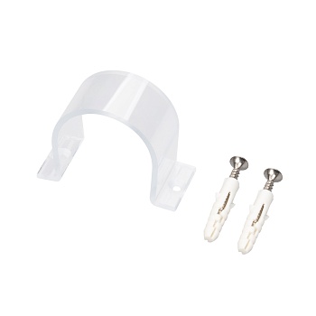 Держатель ARL-MOONLIGHT-D40-CLIP-TN CLEAR 047257 - Клипса из поликарбоната для круглого гибкого неона MOONLIGHT диаметром 40 мм. Установка над неоном. Габариты: 63x43.2 мм. Длина 25 мм. Цена за 1 шт.