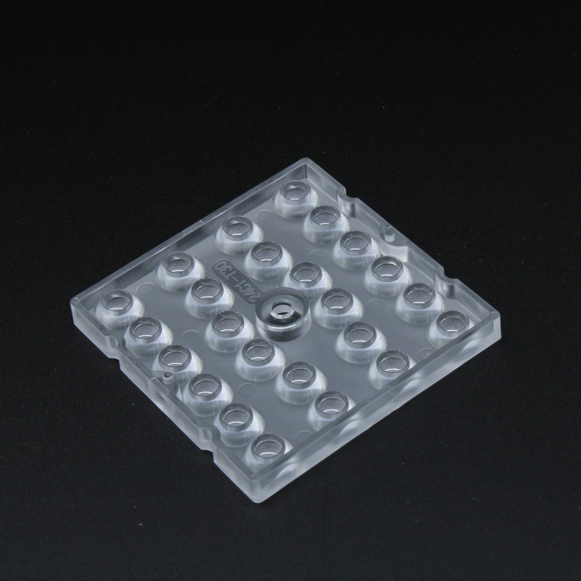 ALHB50D24LEDT30 - Групповая квадратная линза 6x4 на 24 светодиода 3030 эфф=93%, ~30°,  50x50mm   H:5.05mm PC