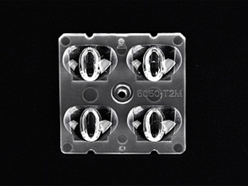 ALST50D4LED5050T2M - Групповая квадратная линза 2x2 на 4 светодиода 5050/3535 эфф=93% диаграмма T2,50x50mm