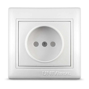 Розетка 1-м СП Севиль 16А IP20 без заземл. защ. шторки бел. С0047