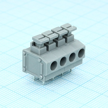 DG235-3.81-04P-11-00A(H) - Нажимной безвинтовой клеммный блок 4 контакта. Зажим типа торцевой контакт. Серия DG235-3.81