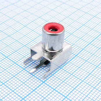 RCA 103 1 гнездо Red - RCA гнездо на плату, разъем типа "тюльпан"