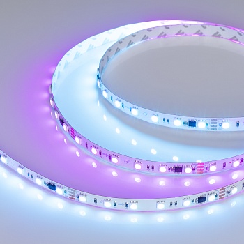 Лента DMX-B60-10mm 24V RGB-PX6 (14 W/m, IP20, 5060, 5m) 039183 - Светодиодная лента DMX-B60, открытая IP20, с микросхемой GS8516. Светодиоды 5060, 60 шт/м (1 pixel = 6 LED), белая плата, скотч 3М. Цвет RGB, угол 120°. Питание 24 В, мощность 14 Вт/м (70 Вт