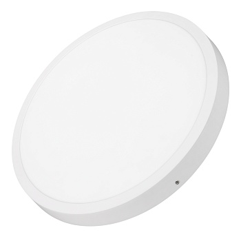 Светильник SP-BASIC-R600-48W Warm3000 (WH, 120 deg, 230V) 020524(1) - Накладная круглая панель 48Вт. Мощность 48 Вт, св. поток 4250 лм, 89 лм/Вт, теплый 3000 K, CRI>80, угол 120°, напряжение питания 230 В. Белый круглый корпус из металл, экран поликарбона