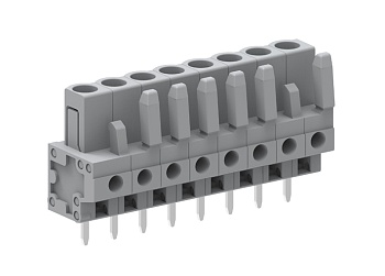 Розеточный разъем на плату 450265 - Розеточный разъем, вертикальный, на плату, шаг: 5.0 мм, 15 полюсов, фиксация на плате пайкой, исполнение: стандартное, 320V, 12A, цвет: серый Розеточный разъем на плату 450265 - Розеточный разъем, вертикальный, на плату, шаг: 5.0 мм, 15 полюсов, фиксация на плате пайкой, исполнение: стандартное, 320V, 12A, цвет: серый