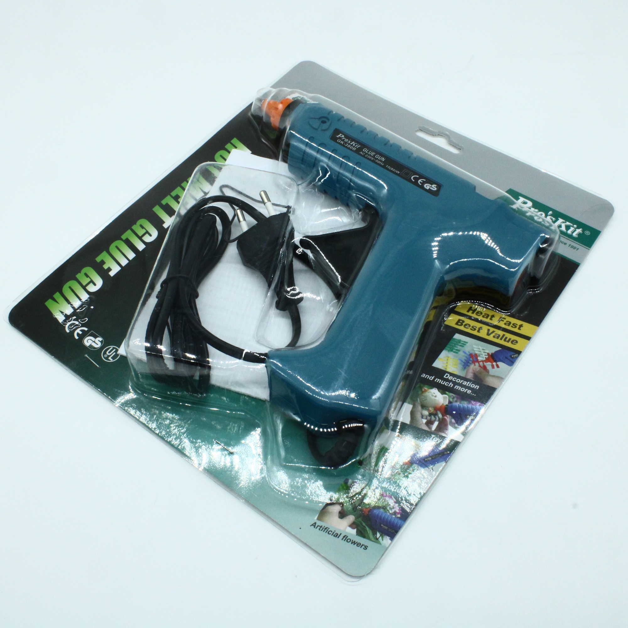 GK-380B - Надежный электрический инструмент легко расплавляет и наносит клей. используются стержни 11 мм.