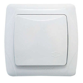 Розетка 1-м СП Маргарита 16А IP20 с заземл. с крышкой бел. М0029