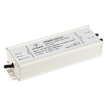Блок питания ARPV-LG05150-PFC (5V, 30.0A, 150W) 015755 - Источник напряжения с гальванической развязкой для светодиодных изделий. Входное напряжение 100-240 VAC. Выходные параметры: 5 В, 30 А, 150 Вт. Встроенный PFC >0,95. Герметичный алюминиевый корпус I