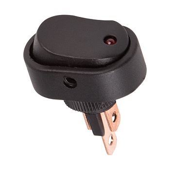 RWB-523 красный - Выключатель клавишный овальный с подсветкой ON-OFF (3c) 20А 12В