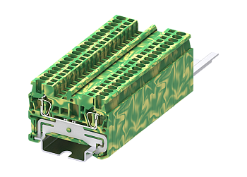 Заземляющая клемма TC1.5-2-PE - Заземляющая клемма, тип фиксации провода: пружинный, номинальное сечение: 1,5 мм кв., ширина: 4,2 мм, цвет: желто-зеленый, тип монтажа: DIN 35