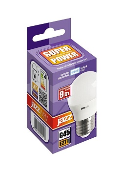 Лампа светодиодная LED 9w E27 4000K шар Jazzway 5019126