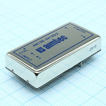 AM15E-2412SIZ - DC/DC, 15Вт, вход 18…36В, выход 12В/1.25А, изоляция 1500В DC, КПД 88%, максимальная емкостная нагрузка не более 680мкФ, вход On/Off, 2x1", 50.8x25.4x10.5мм, -40…85°C, металл