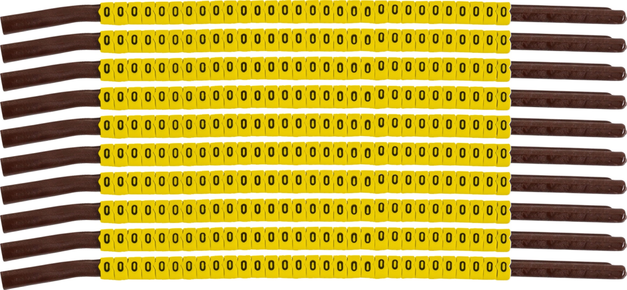 brd333900 - SCNG-15-0 клипсы жёлтые, 300шт/упак, для провода 3,8-4,6мм диаметра, легенда 0