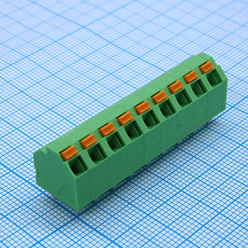 DG246-5.08-09P-14-00A(H) - Нажимной безвинтовой клеммный блок 9 контактов. Зажим типа торцевой контакт. Серия DG246