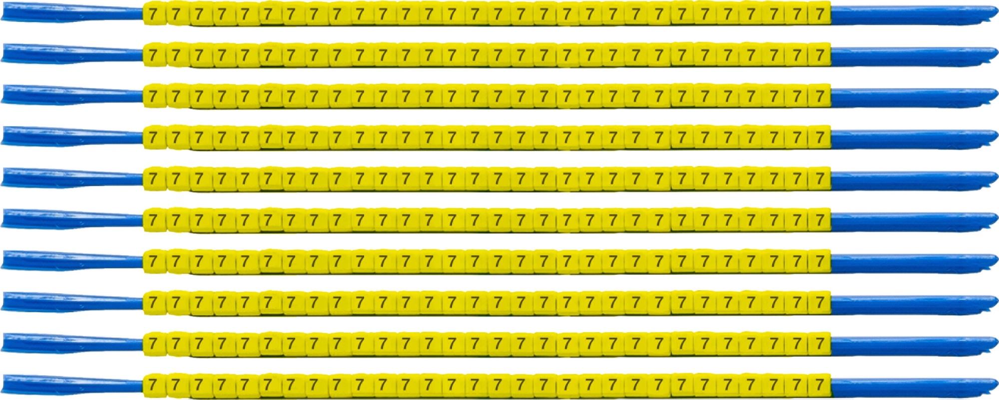 brd333007 - SCNG-07-7 клипсы жёлтые, 300шт/упак, для провода 1,9-2,4мм диаметра, легенда 7