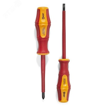 Отвертка диэлектрическая шлицевая 3,0х100 серия Профи - для работ под напряжением до 1000 В