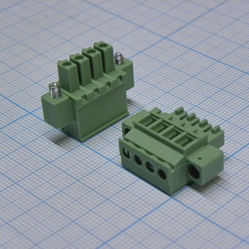 15EDGKAM-3.81-04P-14-100A(H) - Разъемный клеммный блок, 4 контакта шаг 3.81мм