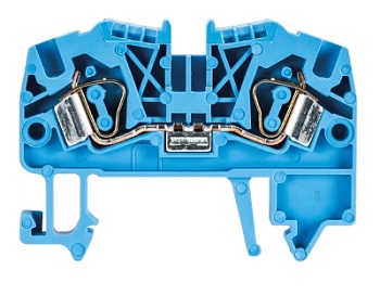 Клемма WKF 4/35 BLAU - Проходная клемма, тип фиксации провода: пружинный, номинальное сечение: 4 мм кв., 32A, 800V, ширина: 6 мм, цвет: синий, тип монтажа: DIN 35