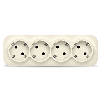 Розетка 4-м ОП 16А IP20 с заземл. сл. кость 1452