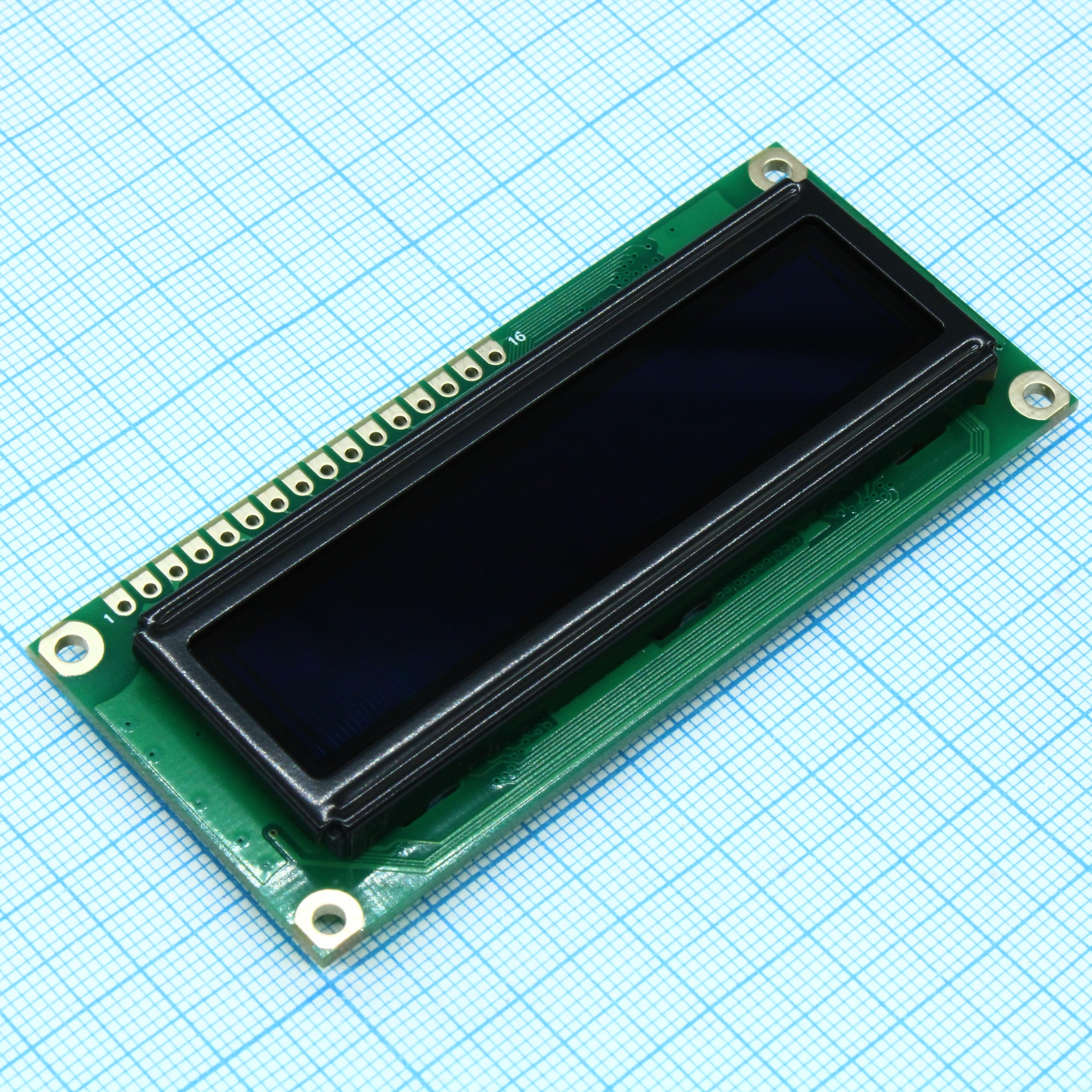 WEH001602ALPP5N00100 - OLED символьный 16х2 (1602A), желтый, 8-битный паралл. интерфейс 6800, VDD = 5В, -40...+80С