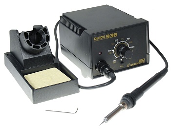 QUICK 936 ESD - Паяльная станция с регулировкой температуры 200-480°C, стабильность ±1°C, 60W, есть блокировка ручки управления