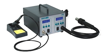 QUICK 712 ESD - Двухканальная ремонтная станция, паяльник 200°C-450°C, стабильность ±2°C, термофен 100°C-500°C компрессор