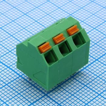 DG246-5.08-03P-14-00A(H) - Нажимной безвинтовой клеммный блок 3 контакта. Зажим типа торцевой контакт. Серия DG246