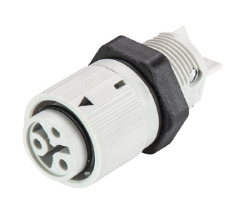 Разъем RST16I3 S B1 M02 GL 46.031.5053.0 - Розеточный разъем в панель М16, IP68(69k), 3 полюса, цвет: серый, номинальные характеристики: 250V 16A, серия gesis RST MINI