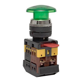 Кнопка AELA-22 зеленая с подсветкой NO+NC 220В Грибок PROxima pbn-aela-1g-220