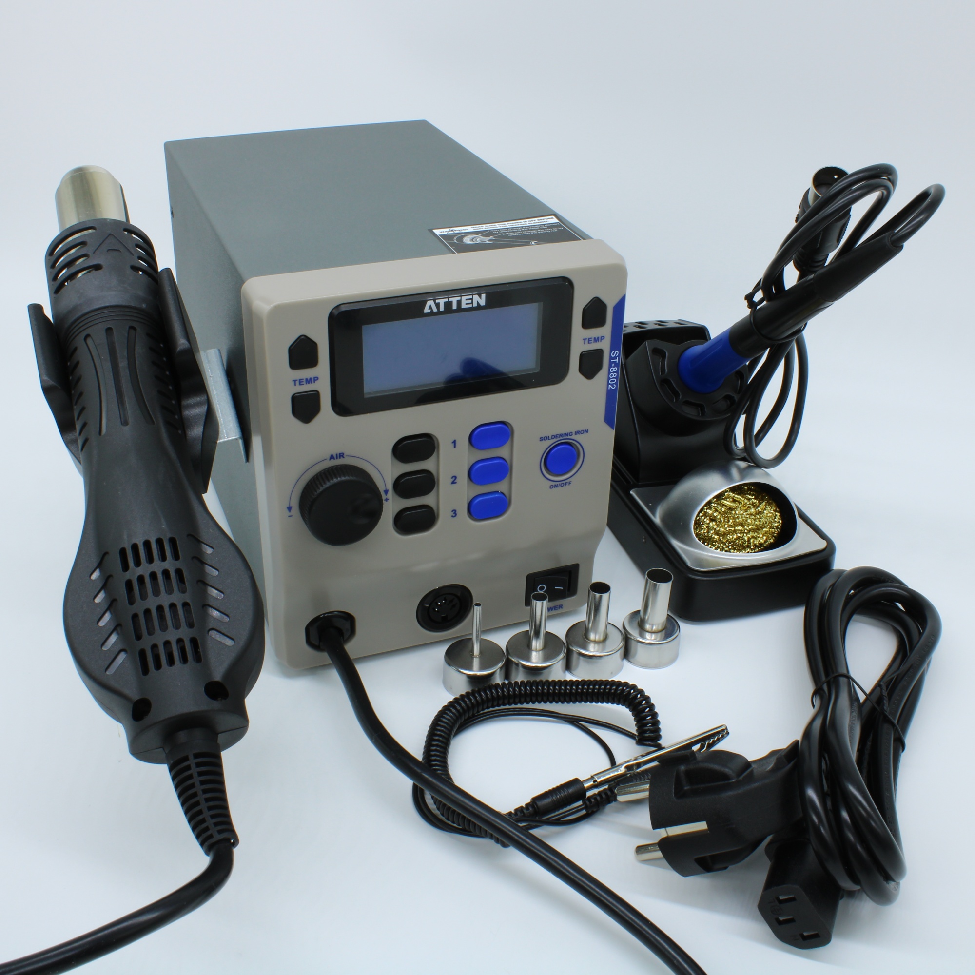 ST-8802 - 800Вт двухканальная термовоздушная станция с паяльником (65Вт)