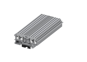 Проходная клемма 225908 - Проходная клемма, под держатель предохранителя, TA2.5, 4 точки подключения, тип фиксации провода: пружинный, номинальное сечение: 2,5 мм кв., 24A, 800V, ширина: 12 мм, цвет: серый, тип монтажа: DIN