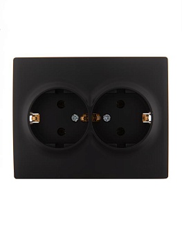 Розетка 2-м СП Karina с заземл. термопласт черн. бархат 707-4200-127B