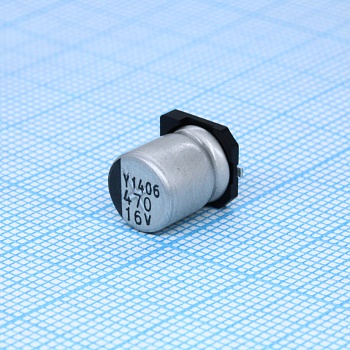 SC1C477M08010VR259 - Конденсатор алюминиевый электролитический 470мкФ 16В ±20% (8 X 10мм) для поверхностного монтажа 350мА 2000час 85°С