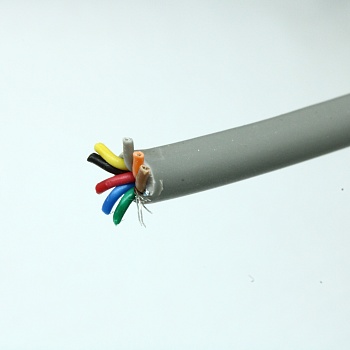 CCC-8G - Кабель коммуникационный  8 проводов, бухта 50м, экранированный, 28AWG, серый, цена за 1м.