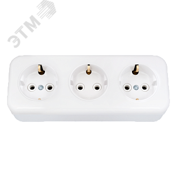 Беларусь Розетка тройная наружная с заземлением Розетка РА16-243