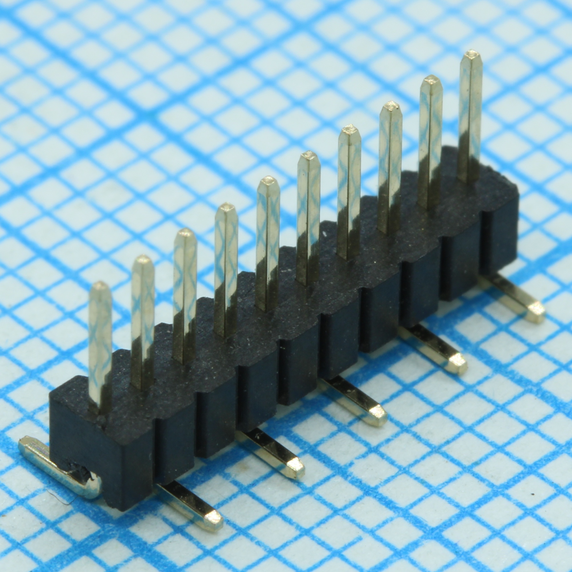 DS1031-03-1X10P8BS311-3A - Однорядный штыревой соединитель на плату 10 pin SMD монтаж