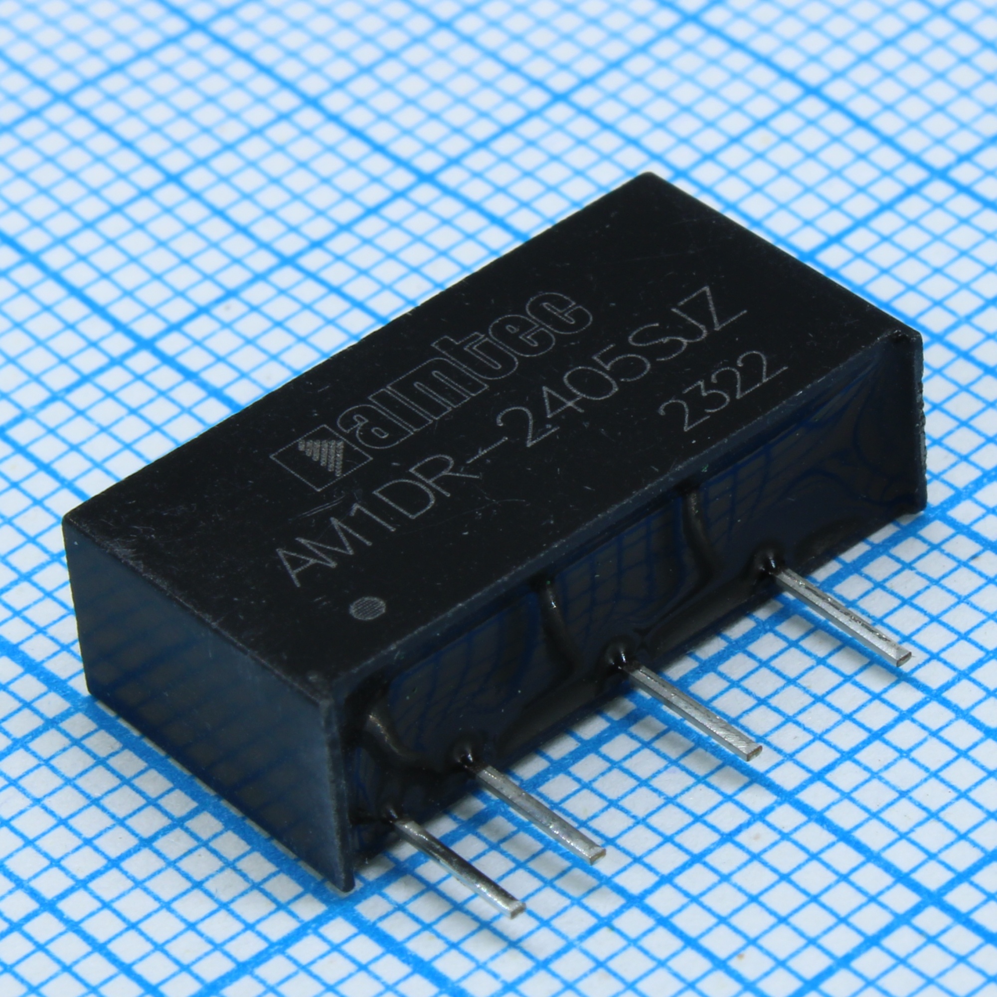 AM1DR-2405SJZ - DC/DC, 1Вт, вход 22.8…25.2В, выход 5В/0.02…0.2А, изоляция 1500В DC, КПД 73%,  максимальная емкостная нагрузка не более 1000мкФ, SIP7, 19.65x6x10.16мм, -40…85°C, пластик