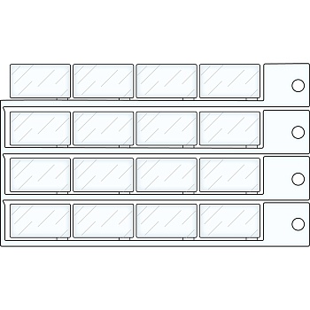brdT1527V - Контейнер для вставок, цвет-прозрачный, размер 15х27 мм, 480 шт/упак.