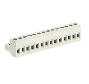 Розетка Wiecon 8213 B / 14 OB - Розеточный разъем, угловой, на кабель, шаг 5,08 мм, 14 полюсов, номинальное сечение: 2,5 мм кв., винтовая фиксация провода, 400V, 12А, без маркировки, цвет: серый, серия 8213 B