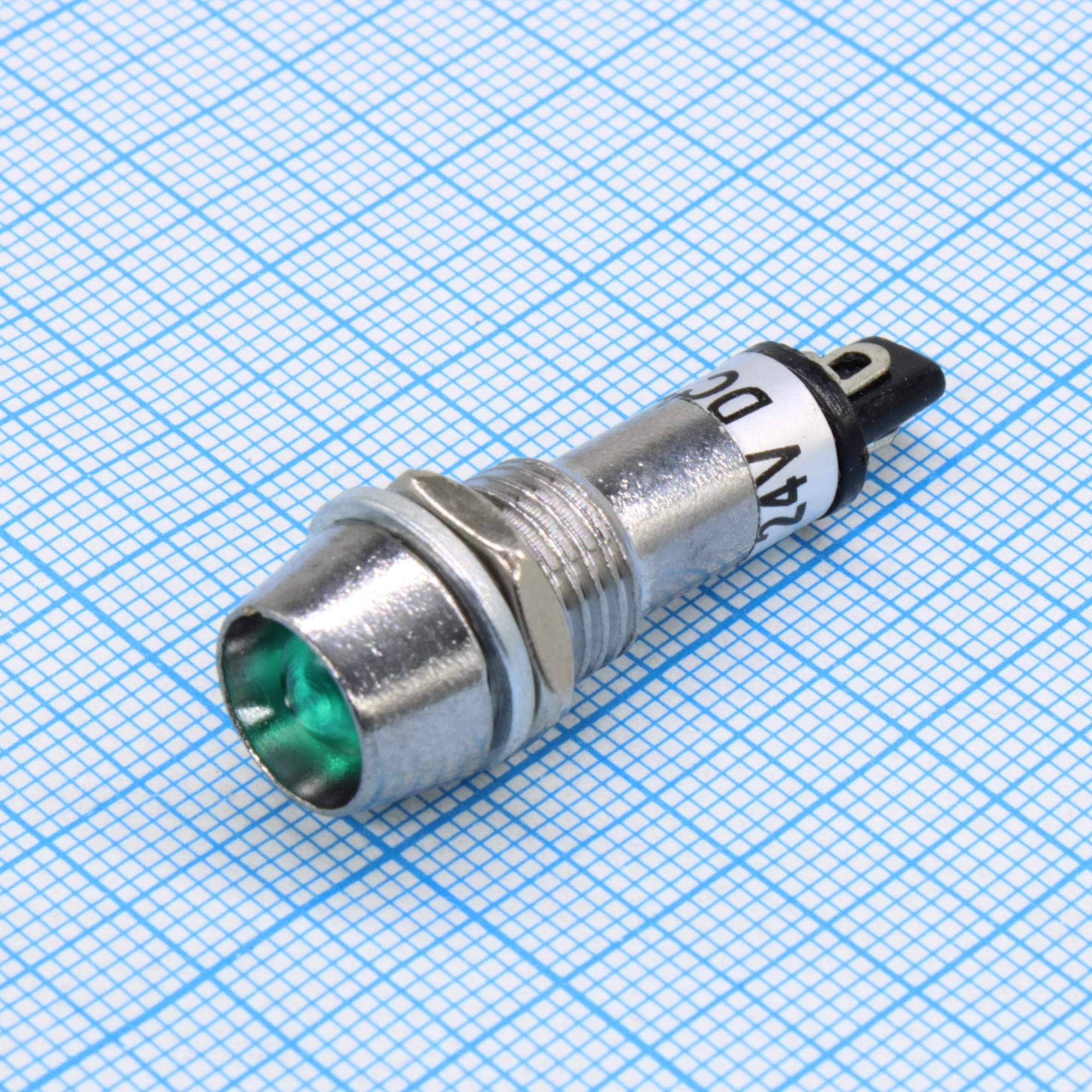 XD10-1M-G-24VDC - Светодиод с держателем, зеленый, 10мм, 24В DC