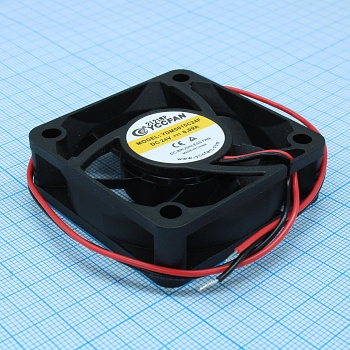 YDM5015C24F - Вентилятор 24В 50х50x15 C, 1.2Вт, 6000 об/мин, 26.45м3/час, 37.4дБ, подшипник скольжения CycleSeal, тип вывода - провод