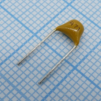 TS170R1H471J8BNB0R - Конденсатор керамический многослойный 470пФ 50В NPO ±5% радиальный 5.08мм 125°C россыпь