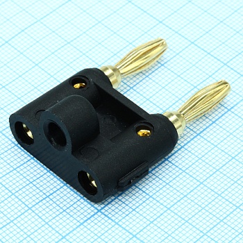 BP-217G/B-EN-HT - Штекер сдвоенный, золотой