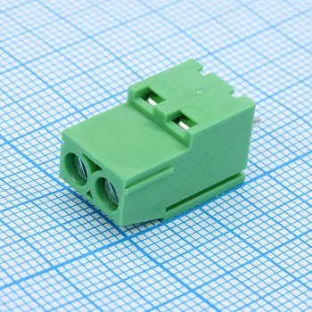 GT129-5.0-02P-14-00 - Винтовой клеммный блок c рельефной обоймой, 2 контакта. Серия GT129-5.0