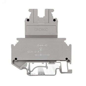 Клемма со встроенным диодом, винтовой зажим, 4 точки подключения, 4 кв.мм, серая GUR-D-A
