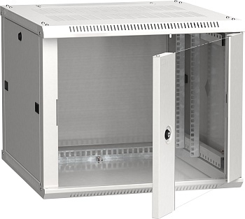 Шкаф настенный 19" LINEA W 6U 600x600мм стеклянная дверь RAL7035 LWR3-06U66-GF