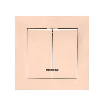 Валенсия выключатель 2-кл. 10А кремовый с индикатором PROxima EWV10-123-20