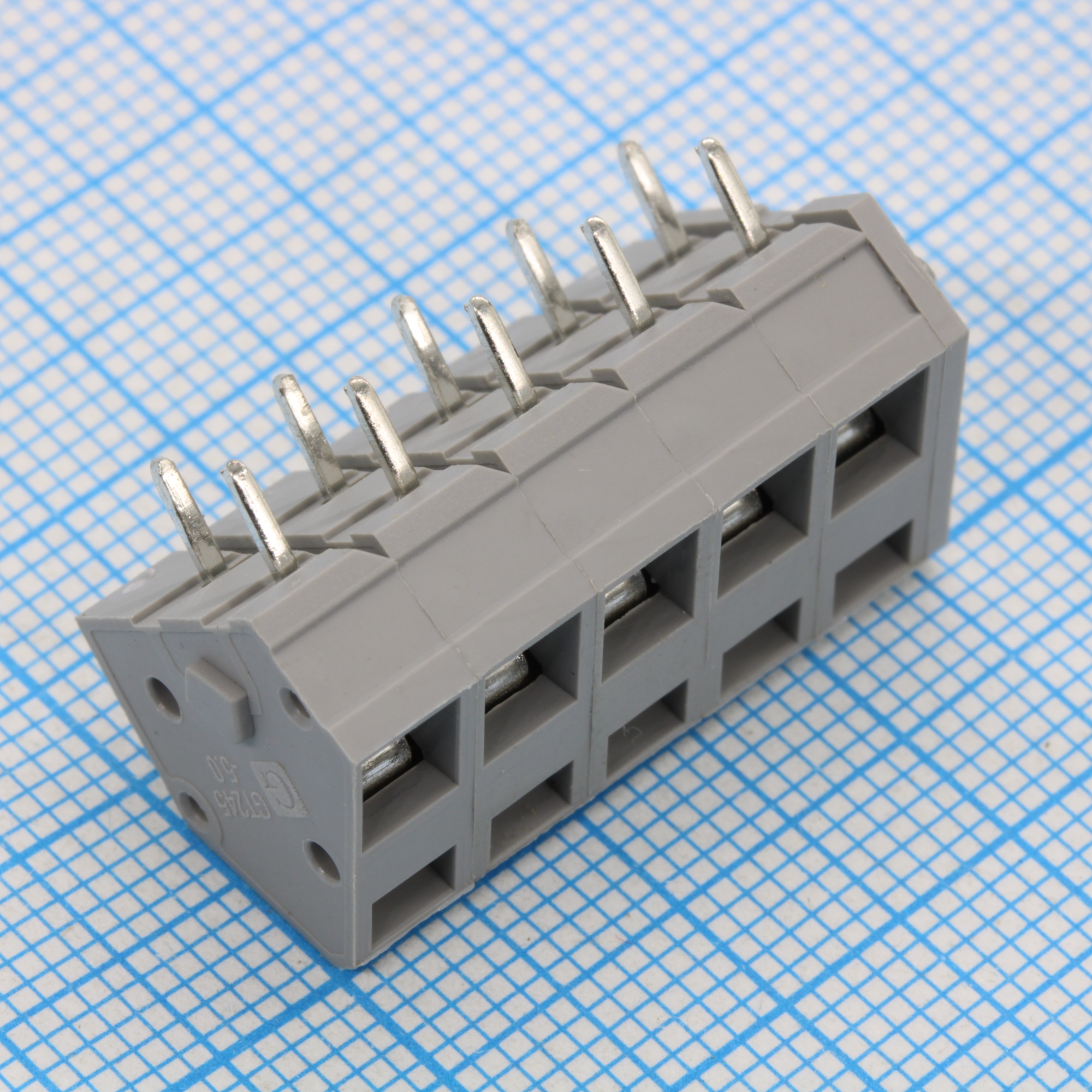 GT245-5.0-05P-11-00 - Нажимной безвинтовой клеммный блок 5 контактов. Зажим типа зажимная клеть. Серия GT245-5.0