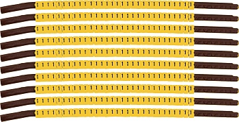 brd333901 - SCNG-15-1 клипсы жёлтые, 300шт/упак, для провода 3,8-4,6мм диаметра, легенда 1